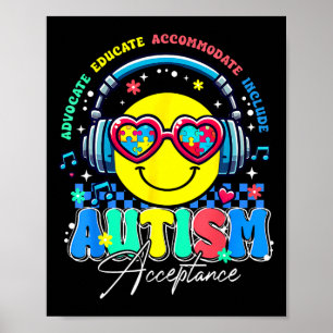 Autism Awareness Acceptance Smile Face Sped Teache Poster