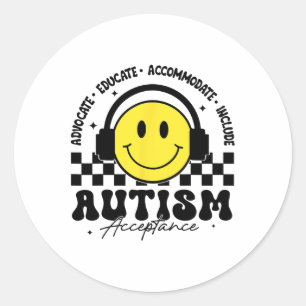 Autism Awareness Acceptance Special Education Teac Classic Round Sticker