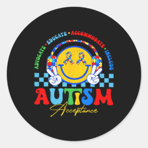 Autism Awareness Acceptance Special Education Teac Classic Round Sticker