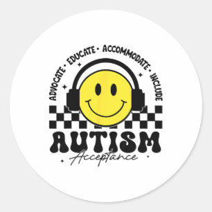 Autism Awareness Acceptance Special Education Teac Classic Round Sticker