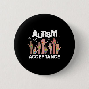 Autism Awareness Acceptance Wear Red Instead Men W 6 Cm Round Badge
