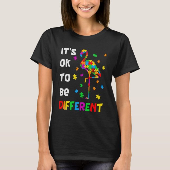 Autism Awareness Acceptance Women Its Ok To Be Dif T-Shirt (Front)