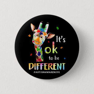 Autism Awareness Acceptance Women Kid Its Ok To Be 6 Cm Round Badge