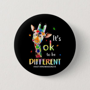Autism Awareness Acceptance Women Kid Its Ok To Be 6 Cm Round Badge
