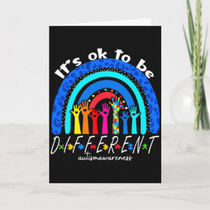 Autism Awareness Acceptance Women Kid Its Ok To Be Card