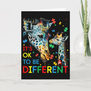 Autism Awareness Acceptance Women Kid Its Ok To Be Card