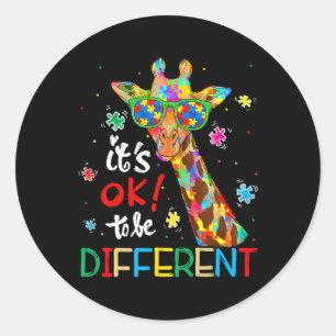 Autism Awareness Acceptance Women Kid Its Ok To Be Classic Round Sticker
