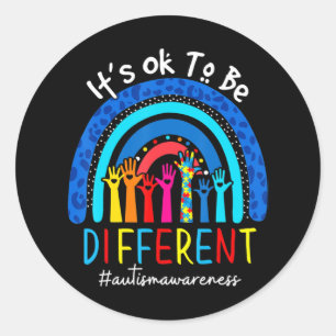 Autism Awareness Acceptance Women Kid Its Ok To Be Classic Round Sticker