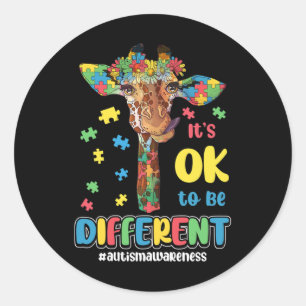 Autism Awareness Acceptance Women Kid Its Ok To Be Classic Round Sticker