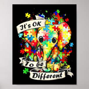 Autism Awareness Acceptance Women Kid Its Ok To Be Poster