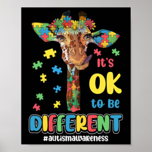 Autism Awareness Acceptance Women Kid Its Ok To Be Poster