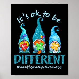 Autism Awareness Acceptance Women Kid Its Ok To Be Poster