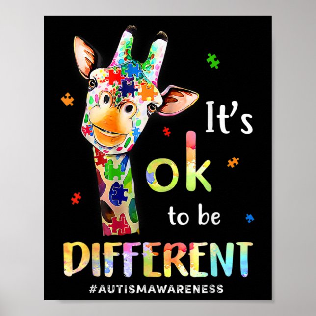 Autism Awareness Acceptance Women Kid Its Ok To Be Poster (Front)