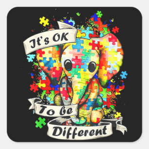 Autism Awareness Acceptance Women Kid Its Ok To Be Square Sticker