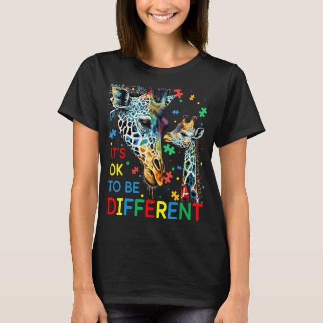 Autism Awareness Acceptance Women Kid Its Ok To Be T-Shirt (Front)