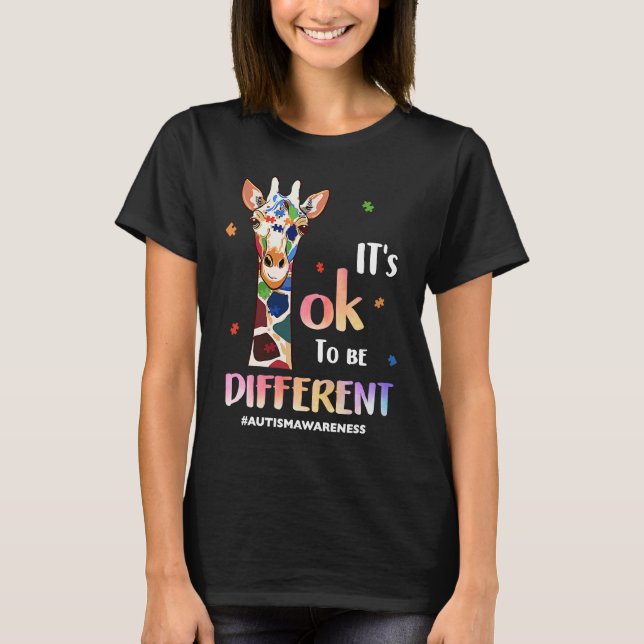 Autism Awareness Acceptance Women Kid Its Ok To Be T-Shirt (Front)