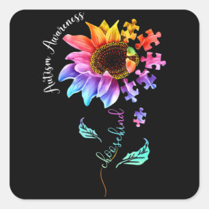 Autism Awareness Acceptance Women Mum Teacher Choo Square Sticker