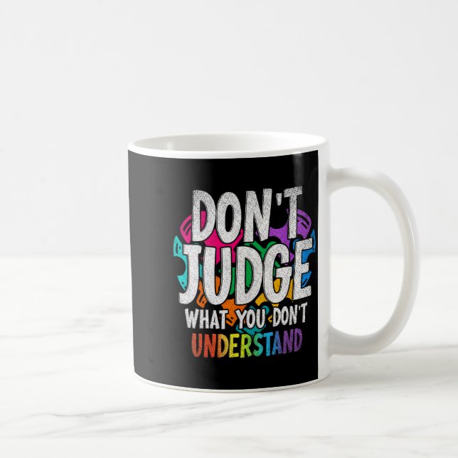 Autism Awareness Adult Uni-kids Black Short Sleeve Coffee Mug (Right)