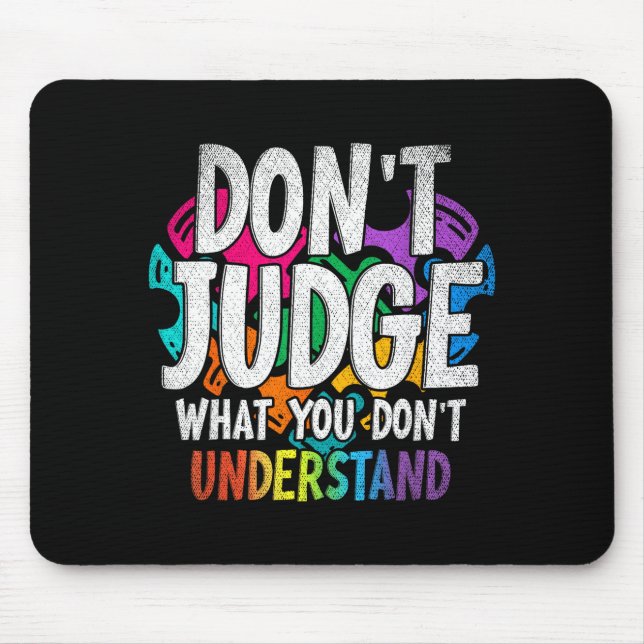 Autism Awareness Adult Uni-kids Black Short Sleeve Mouse Pad (Front)