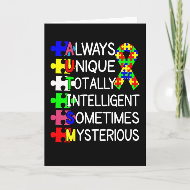 Autism Awareness Always Unique Card (Front)