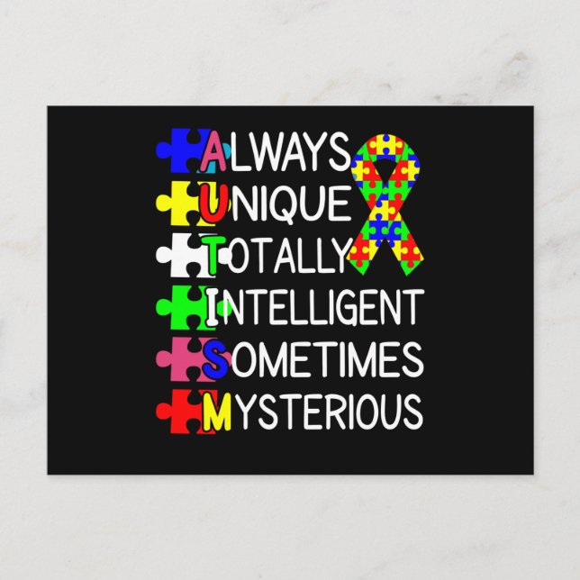 Autism Awareness Always Unique Postcard (Front)
