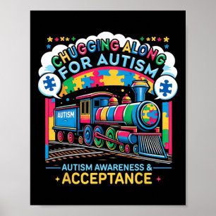 Autism Awareness And Acceptance Train Autism Puzzl Poster