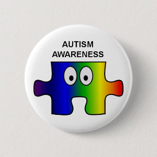AUTISM AWARENESS AND SUPPORT 6 CM ROUND BADGE