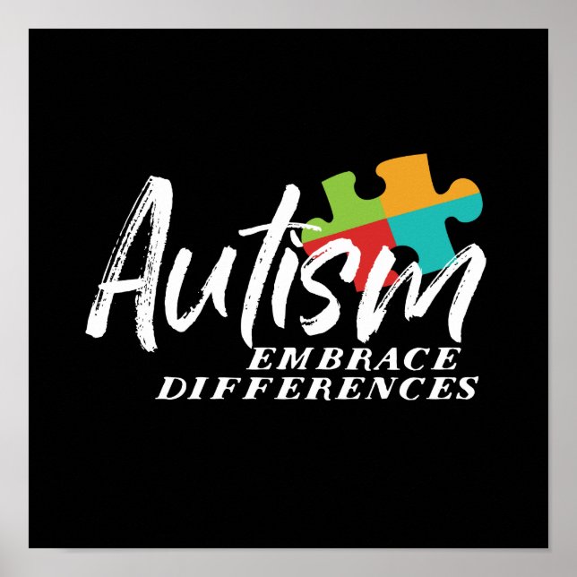 Autism Awareness and Support Embrace Differences Poster (Front)