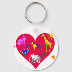 Autism Awareness Animals Key Ring