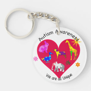 Autism Awareness Animals Key Ring