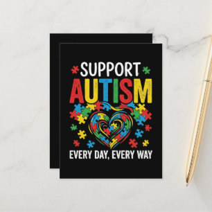 Autism awareness announcement postcard