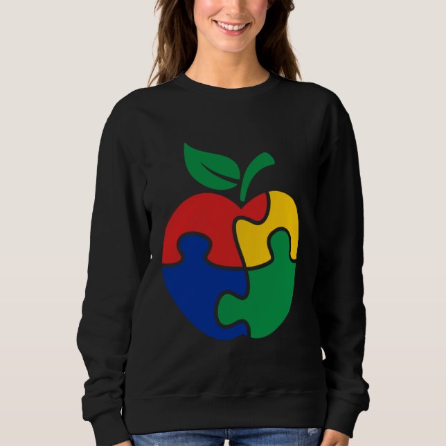 Autism Awareness Apple puzzle Autism Sweatshirt (Front)