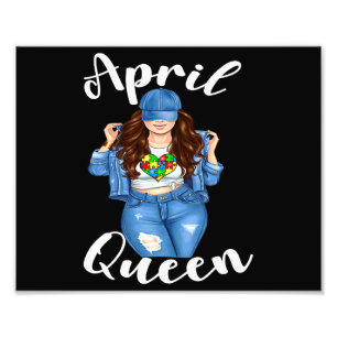 Autism Awareness April Queen Brunette Autism Mum W Photo Print