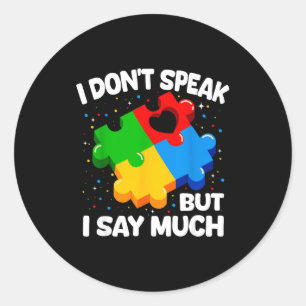 Autism awareness asperger syndrome puzzle kids men classic round sticker