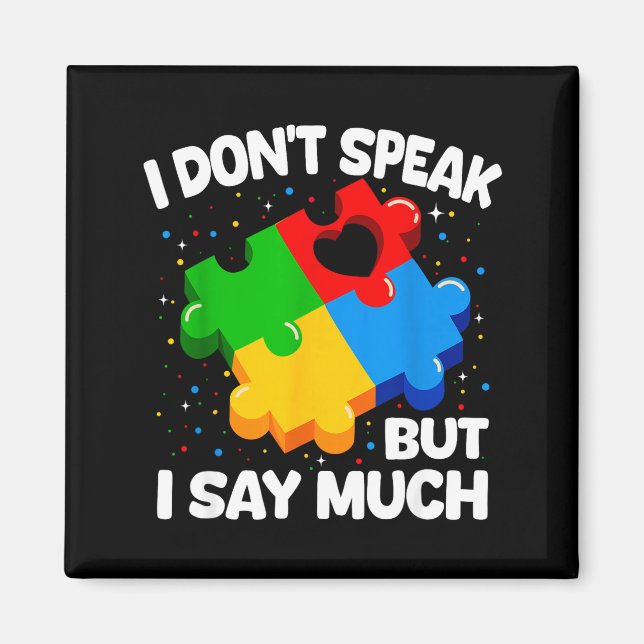 Autism awareness asperger syndrome puzzle kids men magnet (Front)