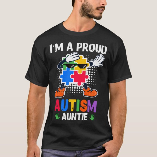 Autism Awareness Aunt Autistic Child Diversity  2 T-Shirt (Front)