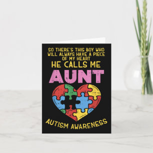 Autism Awareness Aunt Shirt Boy Piece Of My Heart Card