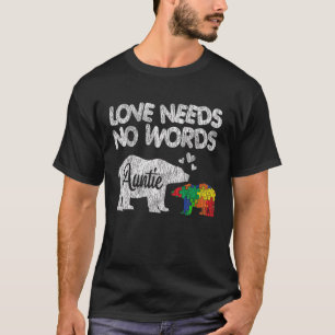 Autism Awareness Auntie Bear Family Autistic Kids T-Shirt