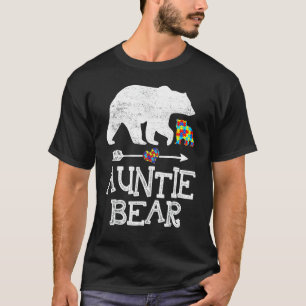 Autism Awareness Auntie Bear Support Autistic Adul T-Shirt