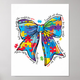 Autism Awareness Autism Coquette Bow Neurodiversit Poster