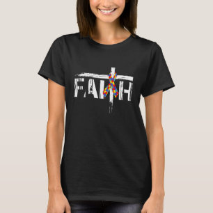 Autism Awareness   Autism Faith Ribbon Puzzle Auti T-Shirt