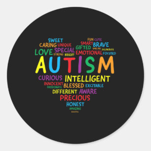Autism Awareness Autism Heart Autism Classic Round Sticker