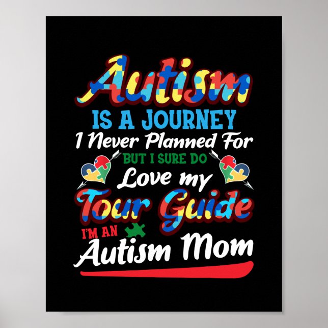 Autism Awareness Autism Mum Puzzle Piece Autistic Poster (Front)
