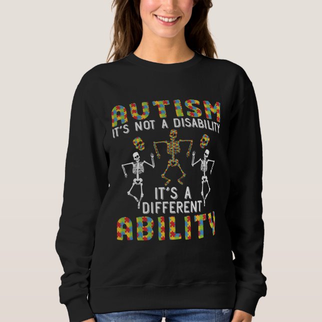 Autism Awareness Autism Skeleton Autism Support Sweatshirt (Front)