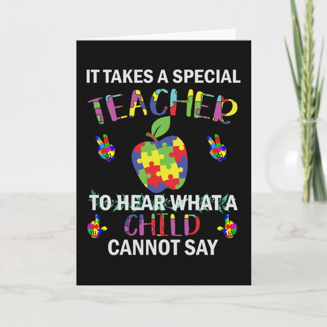 Autism  Awareness Autism Special Teacher Card (Front)