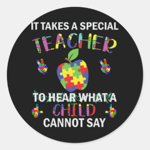 Autism  Awareness Autism Special Teacher Classic Round Sticker