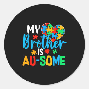 Autism Awareness Autism Squad Support Awesome Boys Classic Round Sticker