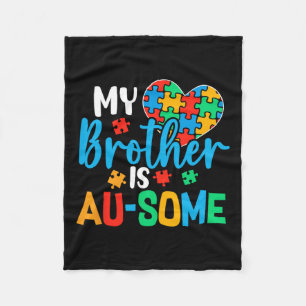 Autism Awareness Autism Squad Support Awesome Boys Fleece Blanket