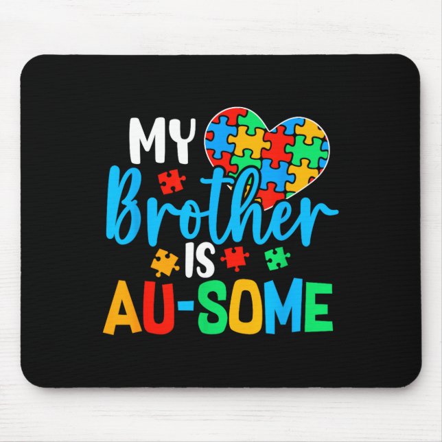 Autism Awareness Autism Squad Support Awesome Boys Mouse Pad (Front)