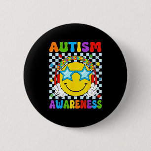 Autism awareness autism squad support funny puzzle 6 cm round badge